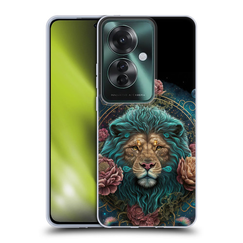 Spacescapes Floral Lions Aqua Mane Soft Gel Case for OPPO Reno11 F 5G / F25 Pro 5G