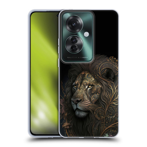 Spacescapes Floral Lions Golden Bloom Soft Gel Case for OPPO Reno11 F 5G / F25 Pro 5G