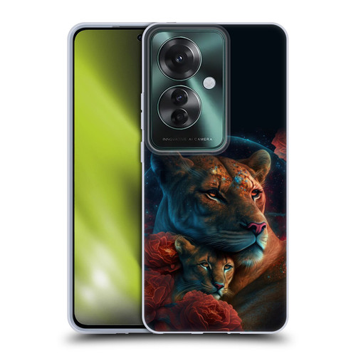 Spacescapes Floral Lions Star Watching Soft Gel Case for OPPO Reno11 F 5G / F25 Pro 5G
