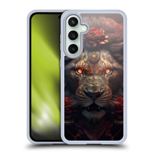 Spacescapes Floral Lions Crimson Pride Soft Gel Case for Samsung Galaxy S23 FE 5G