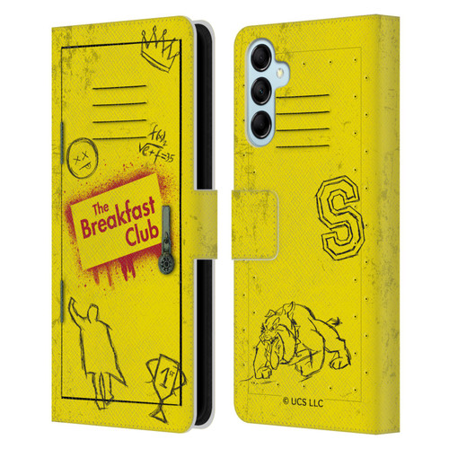The Breakfast Club Graphics Yellow Locker Leather Book Wallet Case Cover For Samsung Galaxy M14 5G