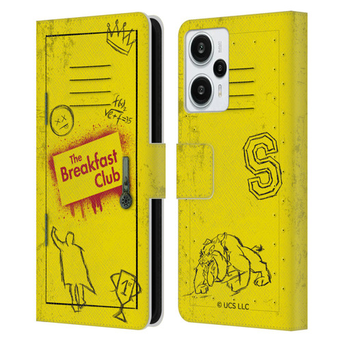 The Breakfast Club Graphics Yellow Locker Leather Book Wallet Case Cover For Xiaomi Redmi Note 12T