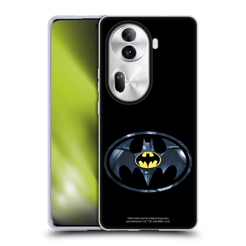 The Flash 2023 Graphics Black Batman Logo Soft Gel Case for OPPO Reno11 Pro
