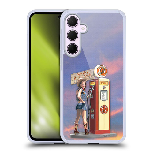 Larry Grossman Retro Collection Gasoline Girl Soft Gel Case for Samsung Galaxy A35 5G