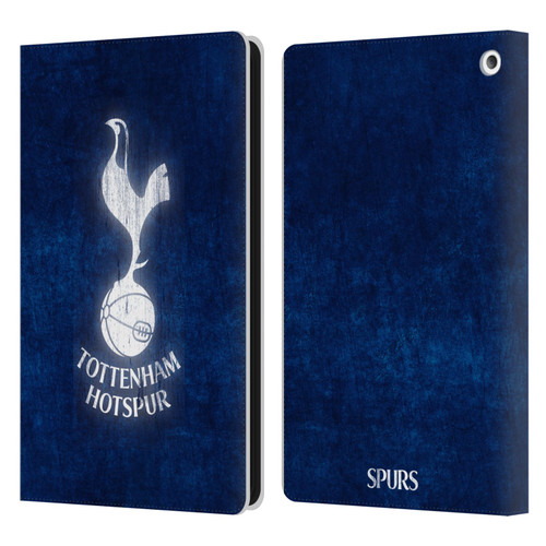 Tottenham Hotspur F.C. Badge Distressed Leather Book Wallet Case Cover For Amazon Fire HD 8/Fire HD 8 Plus 2020