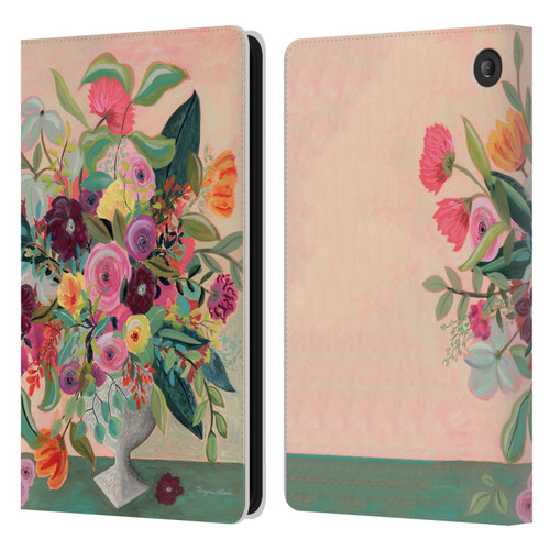 Suzanne Allard Floral Art Floral Centerpiece Leather Book Wallet Case Cover For Amazon Fire 7 2022