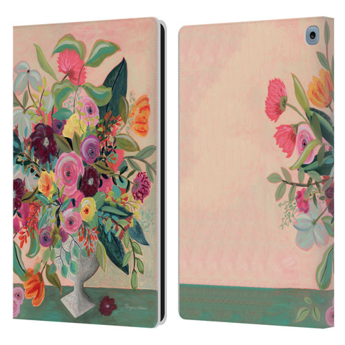 Suzanne Allard Floral Art Floral Centerpiece Leather Book Wallet Case Cover For Amazon Fire HD 10 / Plus 2021