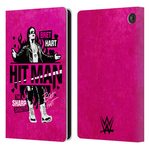 WWE Bret Hart Hitman Leather Book Wallet Case Cover For Amazon Fire 7 2022