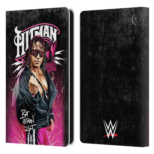 WWE Bret Hart Hitman Graphics Leather Book Wallet Case Cover For Amazon Fire 7 2022
