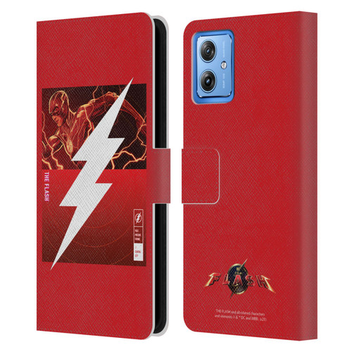 The Flash 2023 Graphics Barry Allen Logo Leather Book Wallet Case Cover For Motorola Moto G54 5G