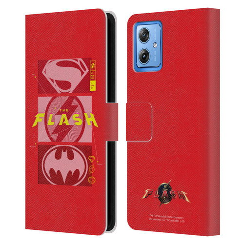 The Flash 2023 Graphics Superhero Logos Leather Book Wallet Case Cover For Motorola Moto G54 5G