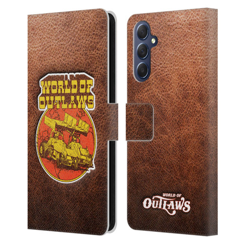 World of Outlaws Western Graphics Sprint Car Leather Print Leather Book Wallet Case Cover For Samsung Galaxy M54 5G