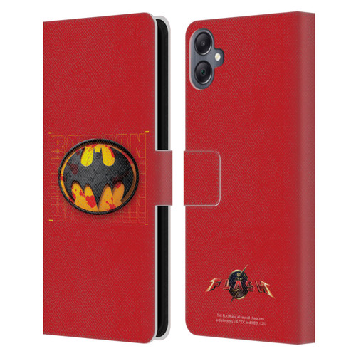 The Flash 2023 Graphics Batman Logo Leather Book Wallet Case Cover For Samsung Galaxy A05