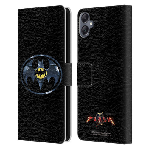 The Flash 2023 Graphics Black Batman Logo Leather Book Wallet Case Cover For Samsung Galaxy A05