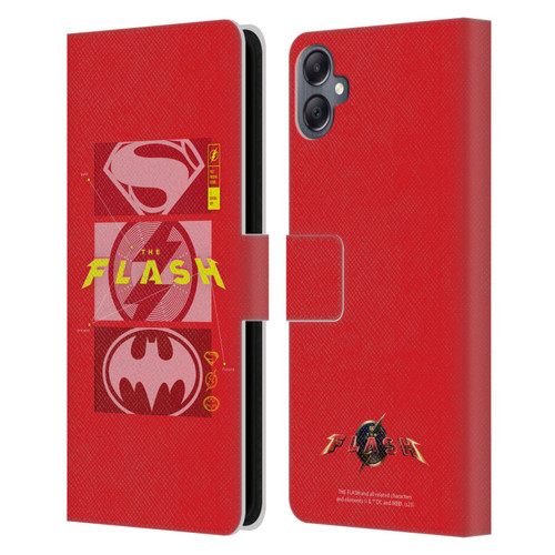 The Flash 2023 Graphics Superhero Logos Leather Book Wallet Case Cover For Samsung Galaxy A05