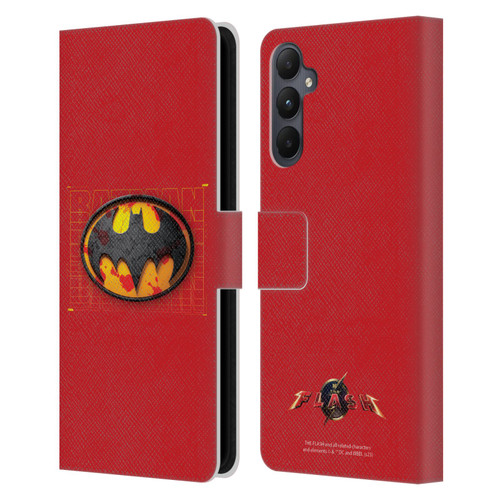 The Flash 2023 Graphics Batman Logo Leather Book Wallet Case Cover For Samsung Galaxy A05s