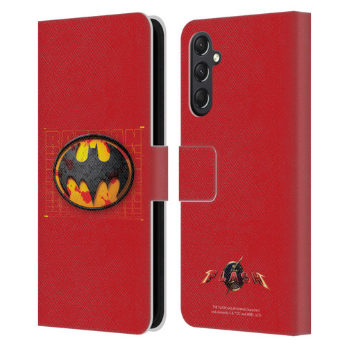 The Flash 2023 Graphics Batman Logo Leather Book Wallet Case Cover For Samsung Galaxy A24 4G / M34 5G