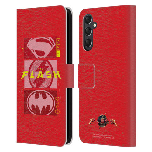 The Flash 2023 Graphics Superhero Logos Leather Book Wallet Case Cover For Samsung Galaxy A24 4G / M34 5G