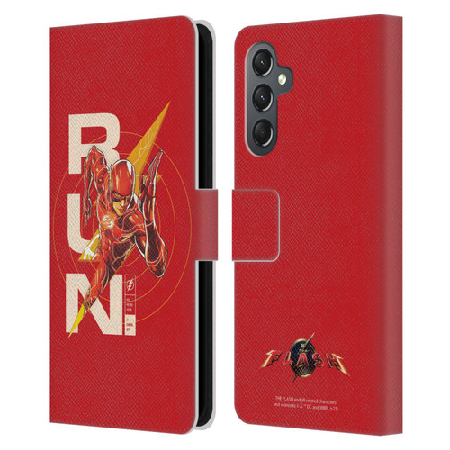 The Flash 2023 Graphics Barry Allen Run Leather Book Wallet Case Cover For Samsung Galaxy A25 5G