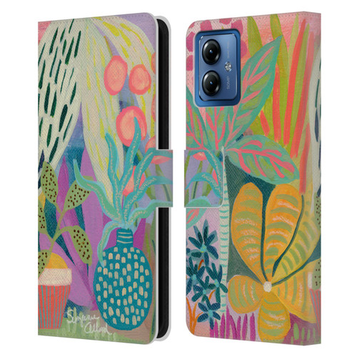 Suzanne Allard Floral Art Palm Heaven Leather Book Wallet Case Cover For Motorola Moto G14