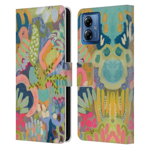 Suzanne Allard Floral Art Summer Fiesta Leather Book Wallet Case Cover For Motorola Moto G14