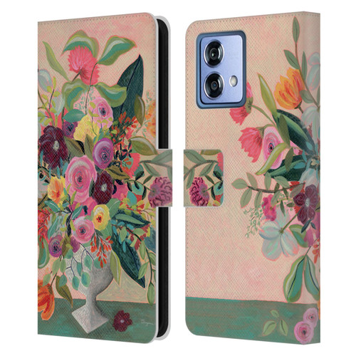 Suzanne Allard Floral Art Floral Centerpiece Leather Book Wallet Case Cover For Motorola Moto G84 5G