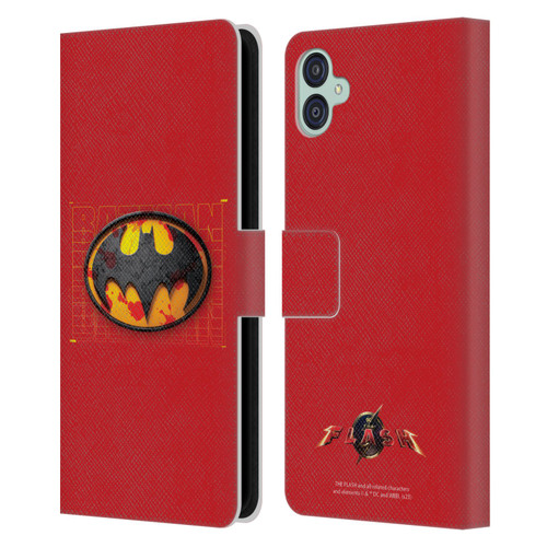 The Flash 2023 Graphics Batman Logo Leather Book Wallet Case Cover For Samsung Galaxy M04 5G / A04e