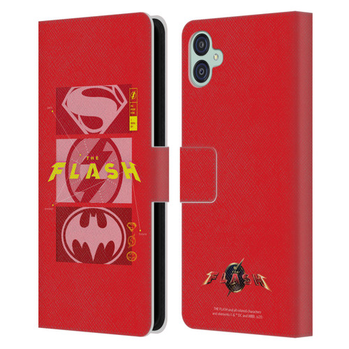 The Flash 2023 Graphics Superhero Logos Leather Book Wallet Case Cover For Samsung Galaxy M04 5G / A04e