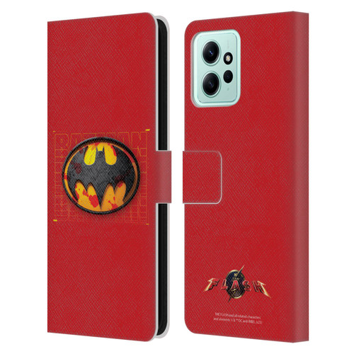 The Flash 2023 Graphics Batman Logo Leather Book Wallet Case Cover For Xiaomi Redmi 12
