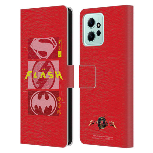 The Flash 2023 Graphics Superhero Logos Leather Book Wallet Case Cover For Xiaomi Redmi 12