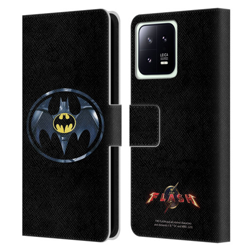 The Flash 2023 Graphics Black Batman Logo Leather Book Wallet Case Cover For Xiaomi 13 5G