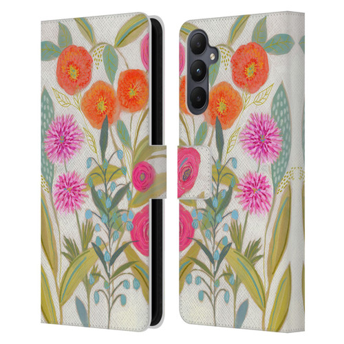 Suzanne Allard Floral Art Joyful Garden Plants Leather Book Wallet Case Cover For Samsung Galaxy A05s