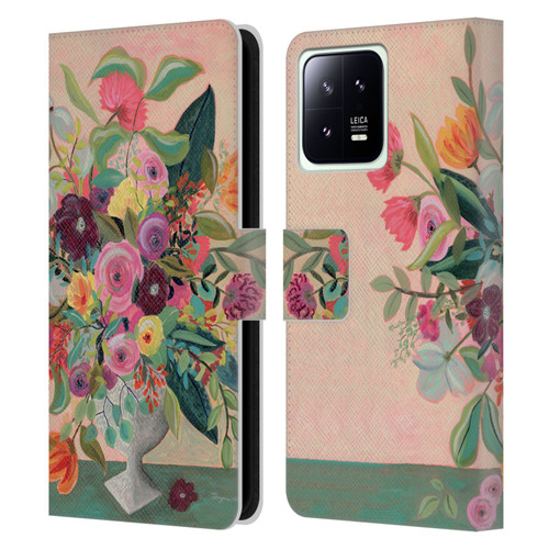 Suzanne Allard Floral Art Floral Centerpiece Leather Book Wallet Case Cover For Xiaomi 13 5G