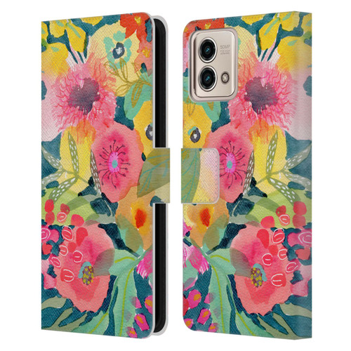 Suzanne Allard Floral Graphics Delightful Leather Book Wallet Case Cover For Motorola Moto G Stylus 5G 2023