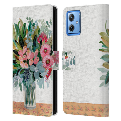 Suzanne Allard Floral Graphics Magnolia Surrender Leather Book Wallet Case Cover For Motorola Moto G54 5G