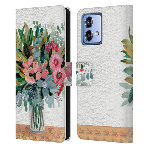 Suzanne Allard Floral Graphics Magnolia Surrender Leather Book Wallet Case Cover For Motorola Moto G84 5G