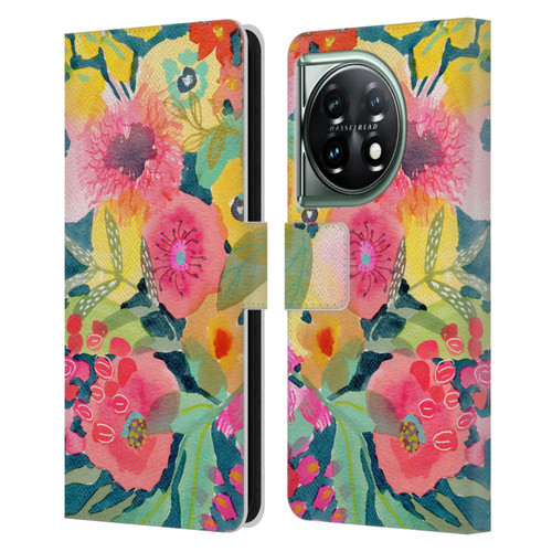 Suzanne Allard Floral Graphics Delightful Leather Book Wallet Case Cover For OnePlus 11 5G