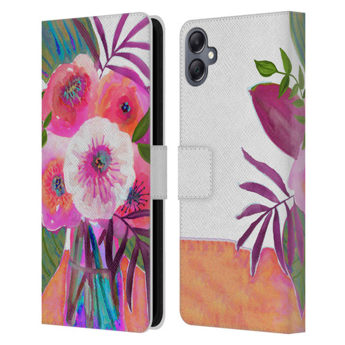 Suzanne Allard Floral Graphics Sunrise Bouquet Purples Leather Book Wallet Case Cover For Samsung Galaxy A05