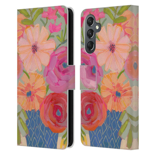 Suzanne Allard Floral Graphics Blue Diamond Leather Book Wallet Case Cover For Samsung Galaxy A25 5G