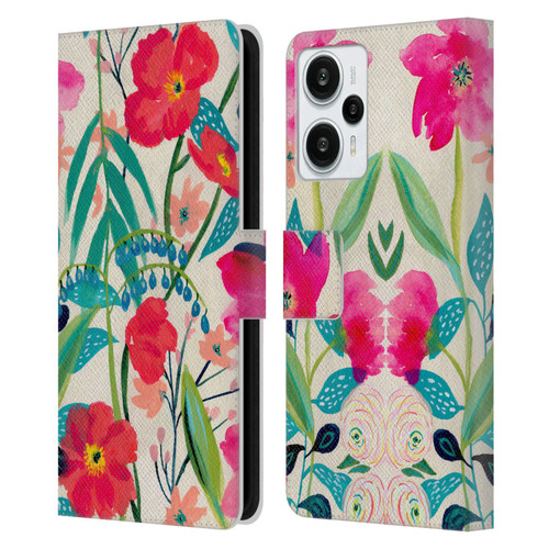 Suzanne Allard Floral Graphics Garden Party Leather Book Wallet Case Cover For Xiaomi Redmi Note 12T