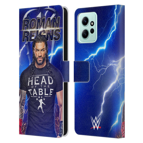 WWE Roman Reigns Lightning Leather Book Wallet Case Cover For Xiaomi Redmi 12