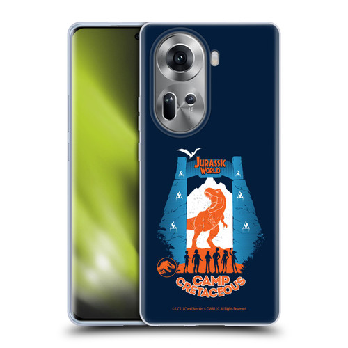 Jurassic World: Camp Cretaceous Dinosaur Graphics Silhouette Soft Gel Case for OPPO Reno11