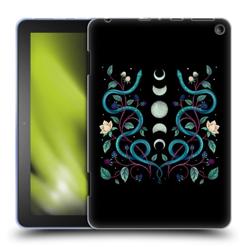 Episodic Drawing Illustration Animals Serpent Moon Soft Gel Case for Amazon Fire HD 8/Fire HD 8 Plus 2020