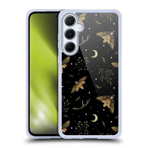 Episodic Drawing Pattern Death Head Moth Soft Gel Case for Samsung Galaxy A55 5G