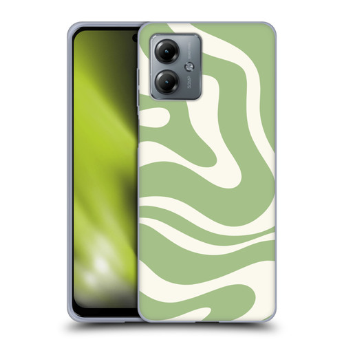 Kierkegaard Design Studio Art Modern Liquid Swirl in Sage Soft Gel Case for Motorola Moto G14