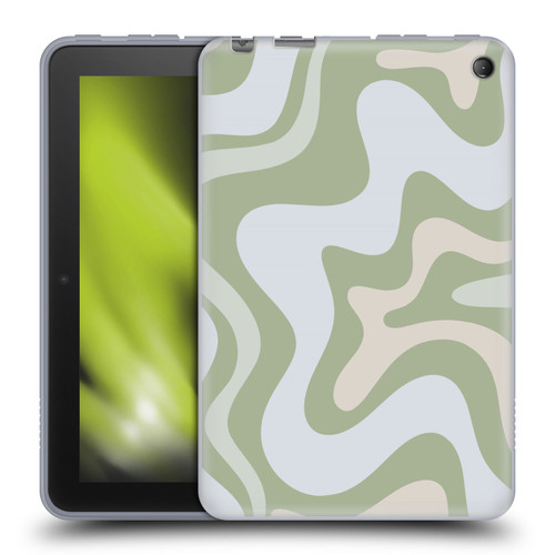 Kierkegaard Design Studio Art Retro Swirl Abstract Sage Soft Gel Case for Amazon Fire 7 2022