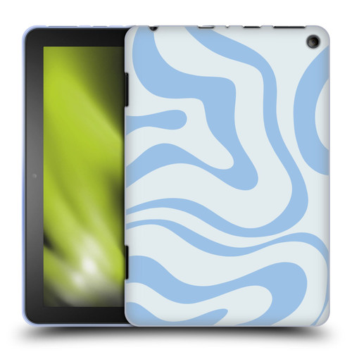 Kierkegaard Design Studio Art Blue Abstract Swirl Pattern Soft Gel Case for Amazon Fire HD 8/Fire HD 8 Plus 2020