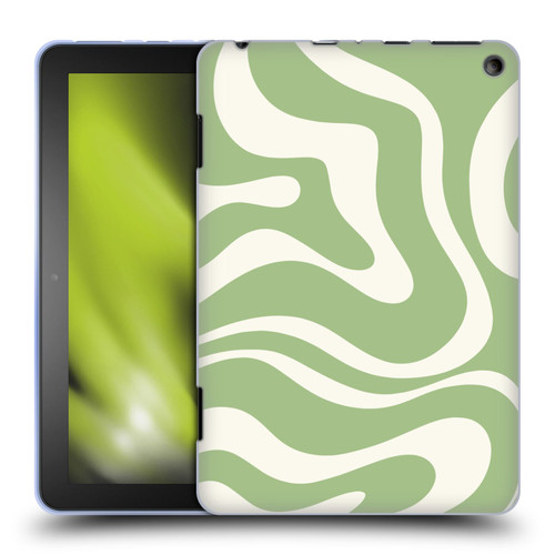 Kierkegaard Design Studio Art Modern Liquid Swirl in Sage Soft Gel Case for Amazon Fire HD 8/Fire HD 8 Plus 2020