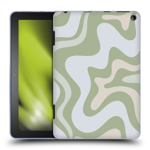 Kierkegaard Design Studio Art Retro Swirl Abstract Sage Soft Gel Case for Amazon Fire HD 8/Fire HD 8 Plus 2020