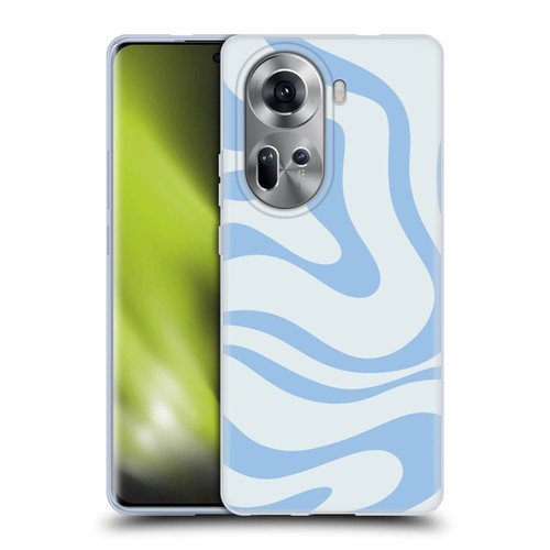 Kierkegaard Design Studio Art Blue Abstract Swirl Pattern Soft Gel Case for OPPO Reno11